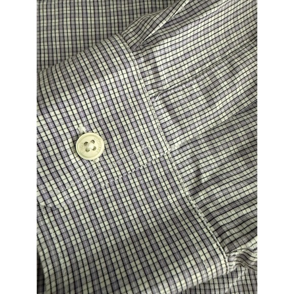 Michael Kors Mens XL Button up Long Sleeve Shirt with Roll up Tabs Check Pattern - Picture 4 of 4